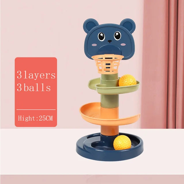 🎡 Montessori Rolling Ball Tower – Fun Stacking & Tracking Toy for Early Learning and Development 🧠