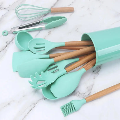 🥄 12-Piece Silicone Kitchen Utensil Set – Durable, Non-Stick & BPA-Free Cooking Essentials 🍳