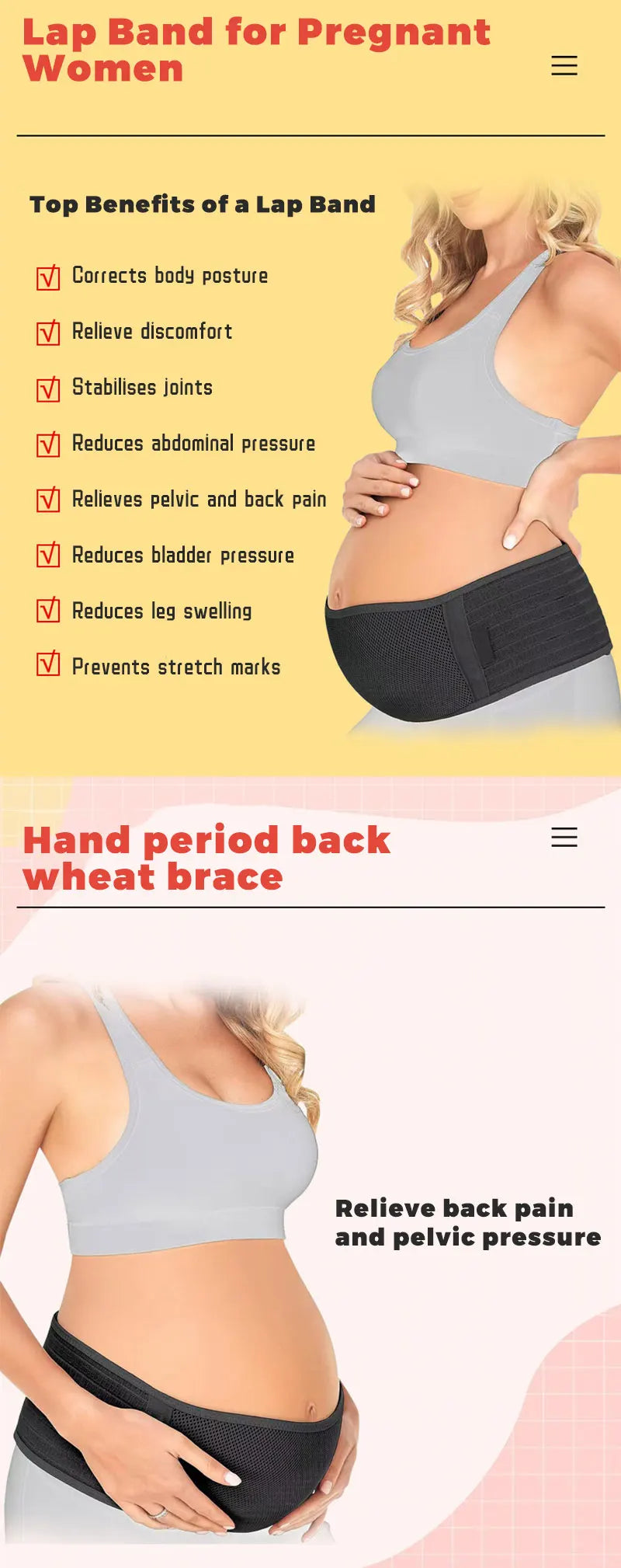 Soft Breathable Pregnancy Maternity Belly Band for Pregnant Women Adjustable Maternity Belt All Stages of Pregnancy  Postpartum