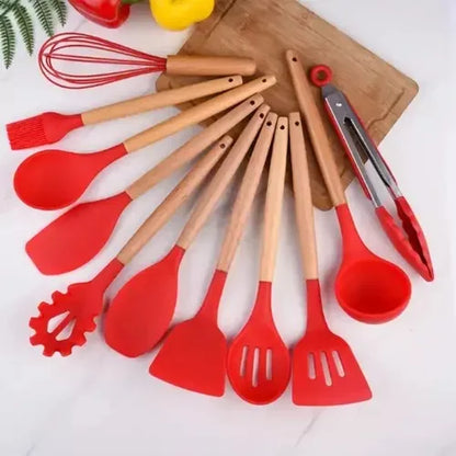 🥄 12-Piece Silicone Kitchen Utensil Set – Durable, Non-Stick & BPA-Free Cooking Essentials 🍳