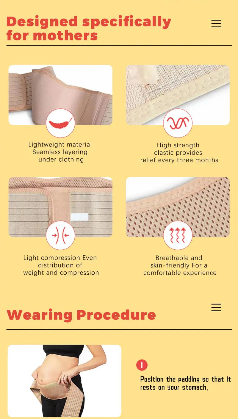 Soft Breathable Pregnancy Maternity Belly Band for Pregnant Women Adjustable Maternity Belt All Stages of Pregnancy  Postpartum