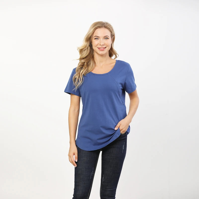 BlossomEase™ Maternity & Nursing T-Shirt – Comfort, Confidence & Style for Every Mum
