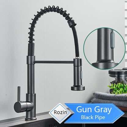 🚰 Rozin Matte Black 360° Rotating Kitchen Mixer Tap – Sleek Design, Dual Mode & Effortless Functionality 🖤