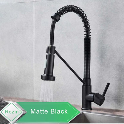 🚰 Rozin Matte Black 360° Rotating Kitchen Mixer Tap – Sleek Design, Dual Mode & Effortless Functionality 🖤