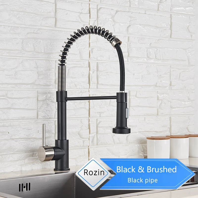 🚰 Rozin Matte Black 360° Rotating Kitchen Mixer Tap – Sleek Design, Dual Mode & Effortless Functionality 🖤