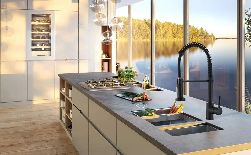 🚰 Rozin Matte Black 360° Rotating Kitchen Mixer Tap – Sleek Design, Dual Mode & Effortless Functionality 🖤