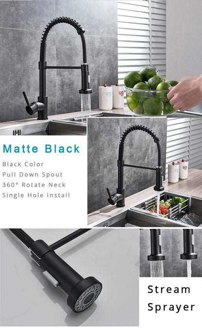 🚰 Rozin Matte Black 360° Rotating Kitchen Mixer Tap – Sleek Design, Dual Mode & Effortless Functionality 🖤