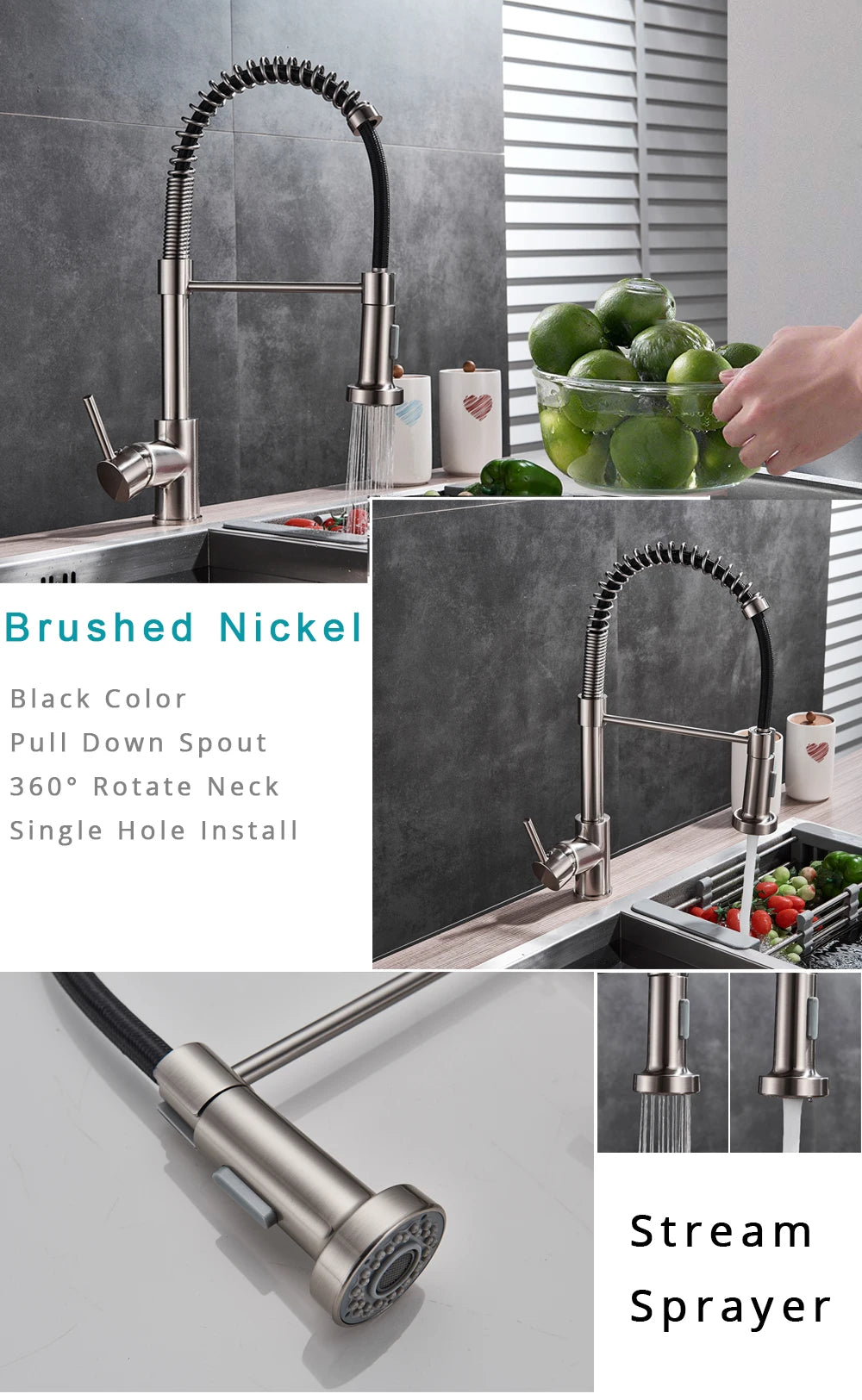 🚰 Rozin Matte Black 360° Rotating Kitchen Mixer Tap – Sleek Design, Dual Mode & Effortless Functionality 🖤