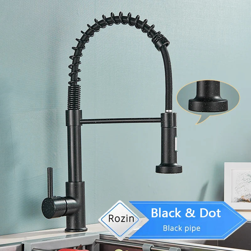 🚰 Rozin Matte Black 360° Rotating Kitchen Mixer Tap – Sleek Design, Dual Mode & Effortless Functionality 🖤