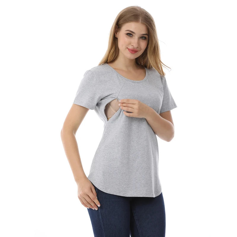 BlossomEase™ Maternity & Nursing T-Shirt – Comfort, Confidence & Style for Every Mum