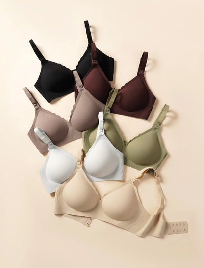 💞 Seamless Push-Up Maternity & Nursing Bra – Breathable Comfort with Lift & Support for New Mums 🤱
