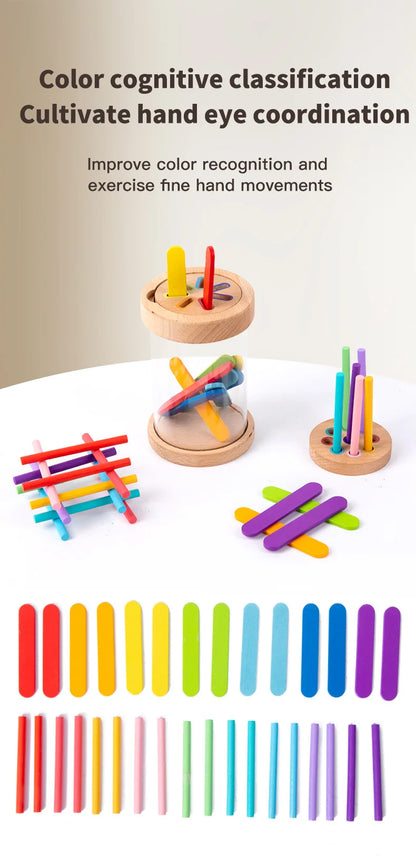 🎨 Montessori Wooden Colour Sorting Toy – Fun Sensory Learning for Curious Little Hands 🌈