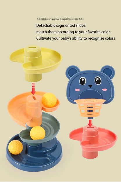 🎡 Montessori Rolling Ball Tower – Fun Stacking & Tracking Toy for Early Learning and Development 🧠
