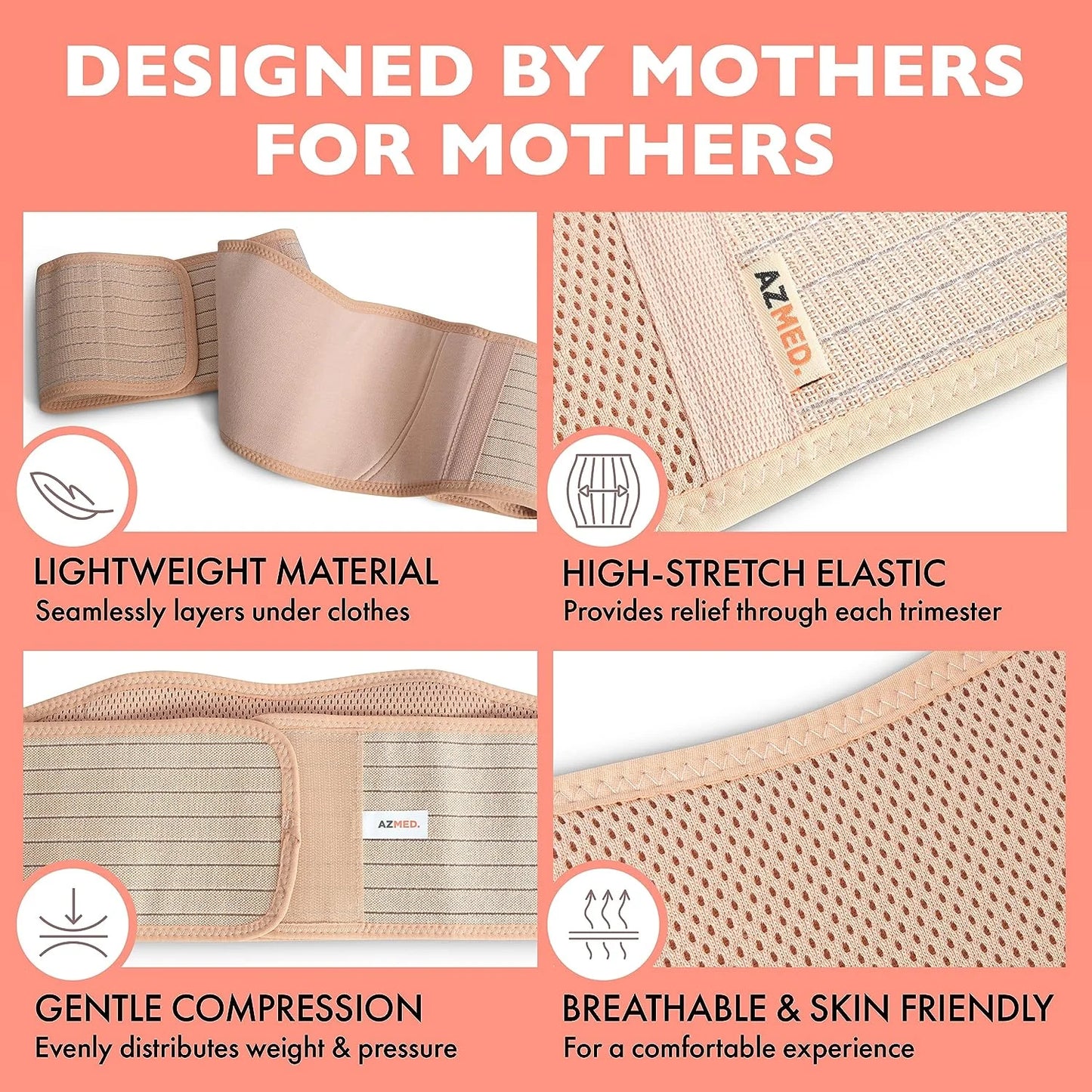 Soft Breathable Pregnancy Maternity Belly Band for Pregnant Women Adjustable Maternity Belt All Stages of Pregnancy  Postpartum