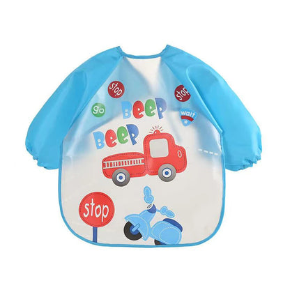 🌈 0–3 Years Waterproof Long-Sleeve Feeding Bib – Soft, Cute & Mess-Free Mealtimes! 🌈