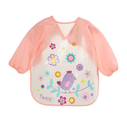 🌈 0–3 Years Waterproof Long-Sleeve Feeding Bib – Soft, Cute & Mess-Free Mealtimes! 🌈