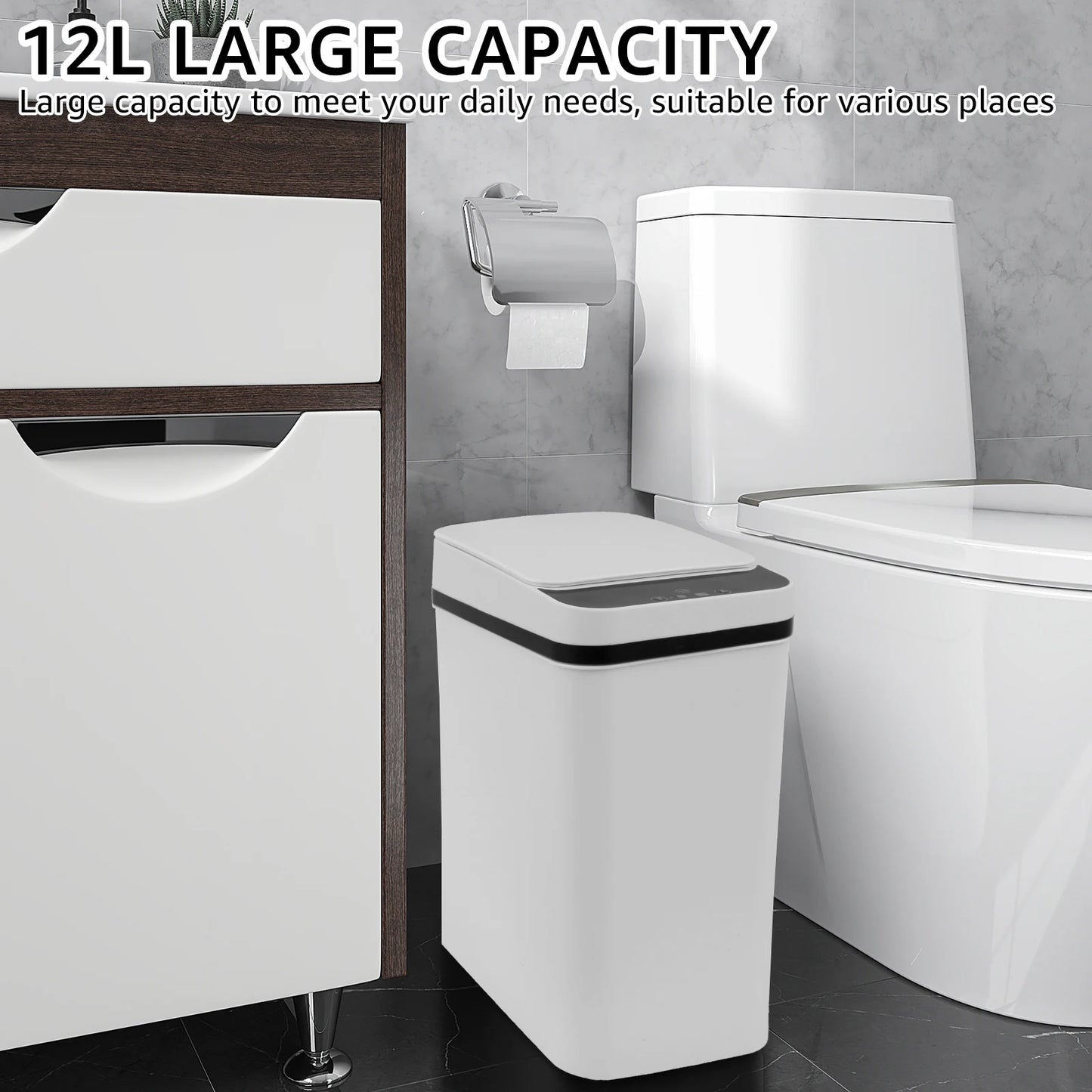 🗑️ Automatic Sensor Trash Can 12L – Smart, Touchless & Hygienic Waste Solution for Modern Homes ✨