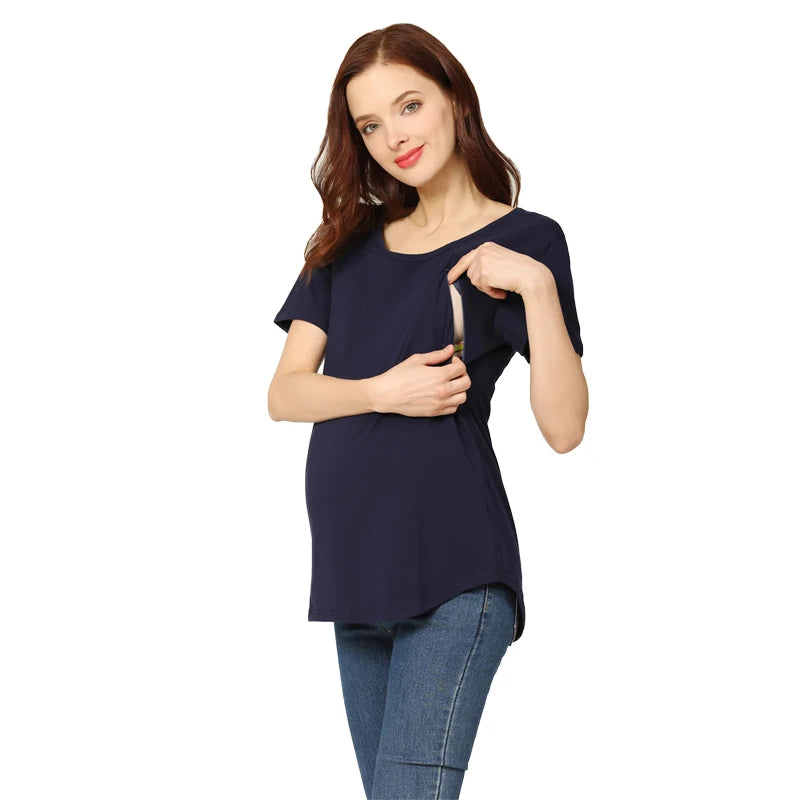 BlossomEase™ Maternity & Nursing T-Shirt – Comfort, Confidence & Style for Every Mum