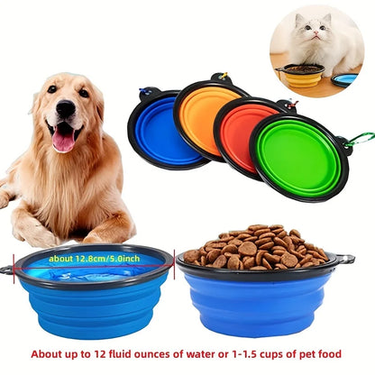 🐕 Portable Collapsible Pet Food Bowl – Durable, Foldable & Perfect for Travel Adventures 🐾