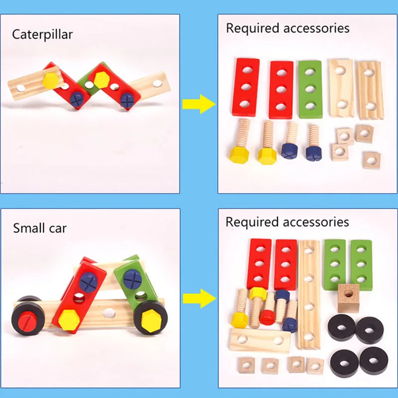 Montessori Tool Set – Wooden Kids Toolbox Educational Toy