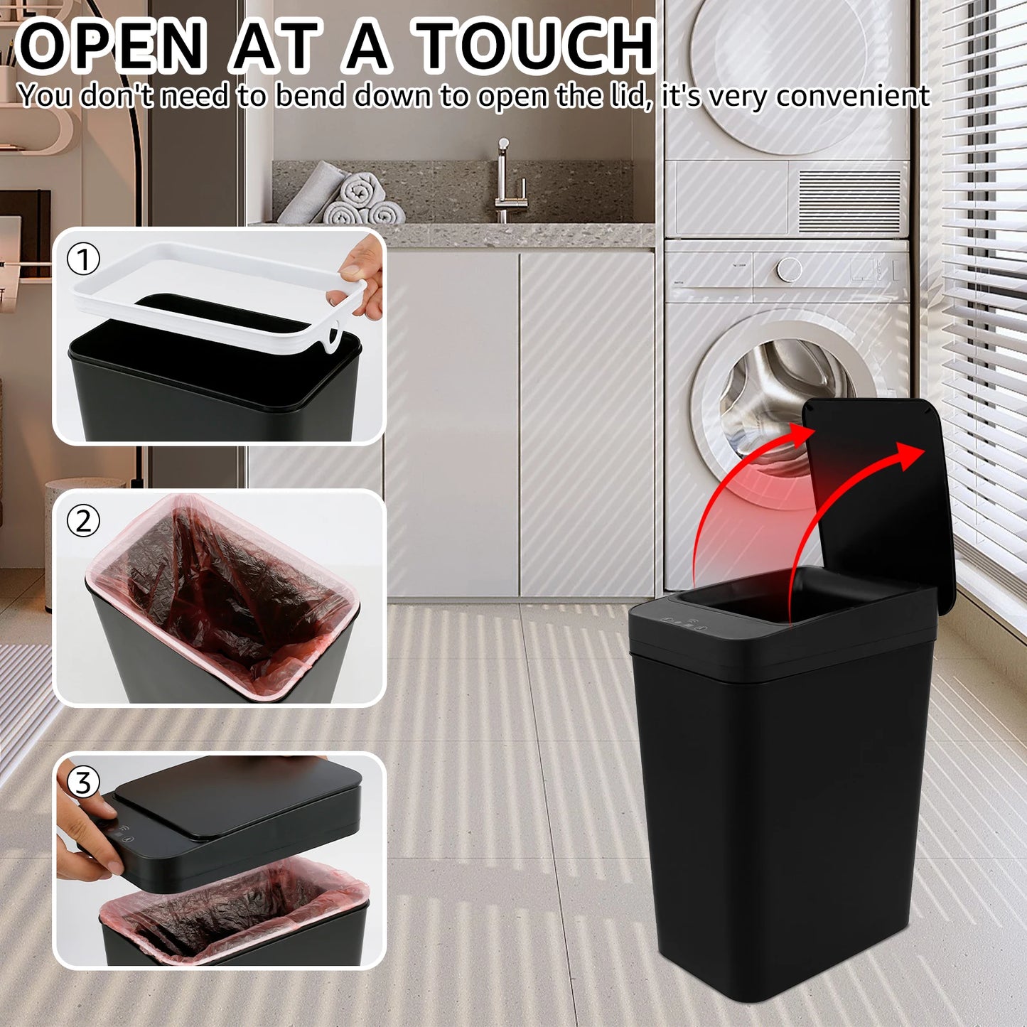 🗑️ Automatic Sensor Trash Can 12L – Smart, Touchless & Hygienic Waste Solution for Modern Homes ✨