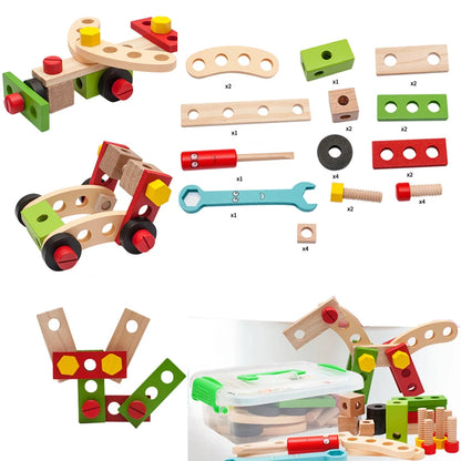 Montessori Tool Set – Wooden Kids Toolbox Educational Toy
