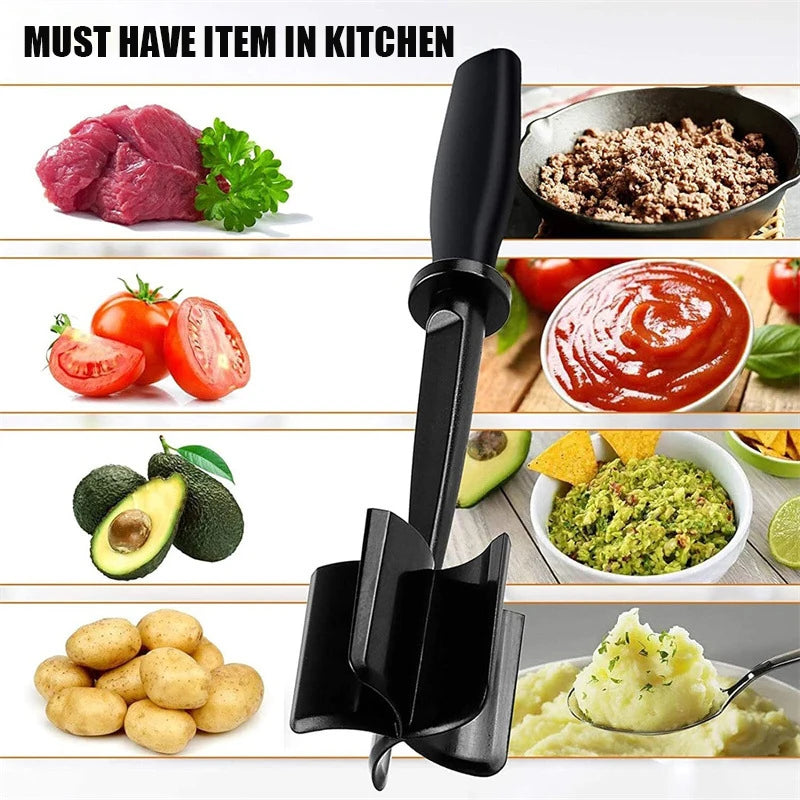 Handheld Meat Chopper – Manual Ground Beef Mixer Tool