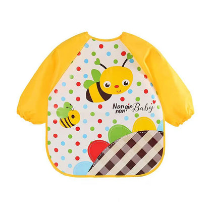 🌈 0–3 Years Waterproof Long-Sleeve Feeding Bib – Soft, Cute & Mess-Free Mealtimes! 🌈