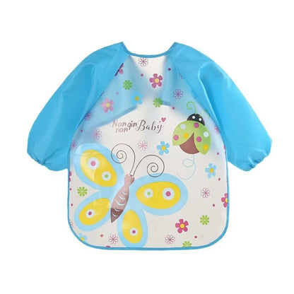 🌈 0–3 Years Waterproof Long-Sleeve Feeding Bib – Soft, Cute & Mess-Free Mealtimes! 🌈