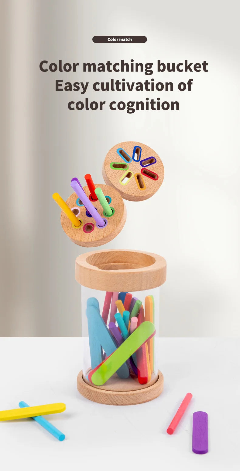 🎨 Montessori Wooden Colour Sorting Toy – Fun Sensory Learning for Curious Little Hands 🌈