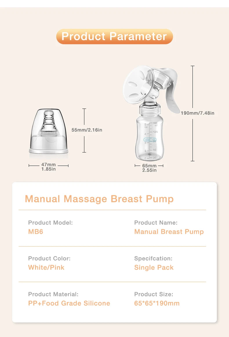 MAMIJOY™ Manual Breast Pump – Gentle, Efficient, and BPA-Free Comfort for Every Mum
