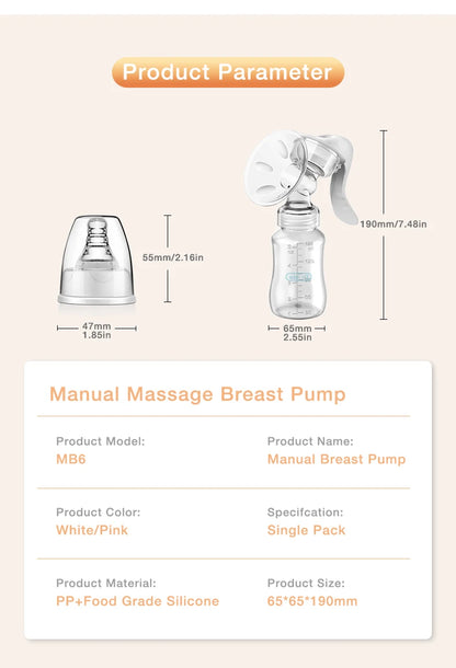 MAMIJOY™ Manual Breast Pump – Gentle, Efficient, and BPA-Free Comfort for Every Mum