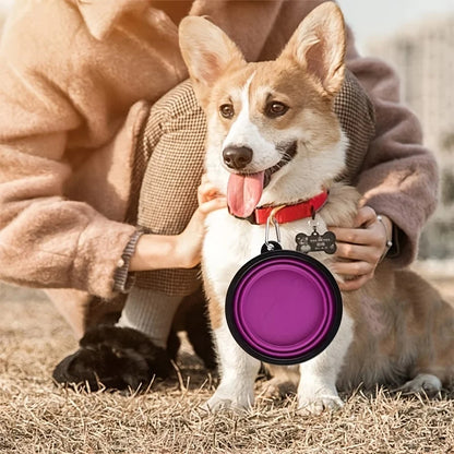 🐕 Portable Collapsible Pet Food Bowl – Durable, Foldable & Perfect for Travel Adventures 🐾