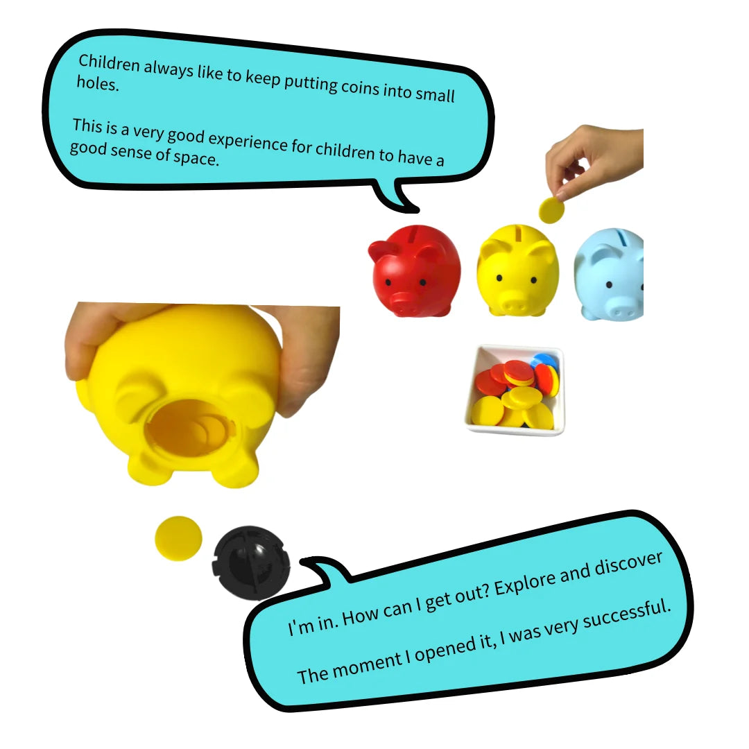 Montessori Piggy Bank Toy – Coin Box for Fine Motor Skills