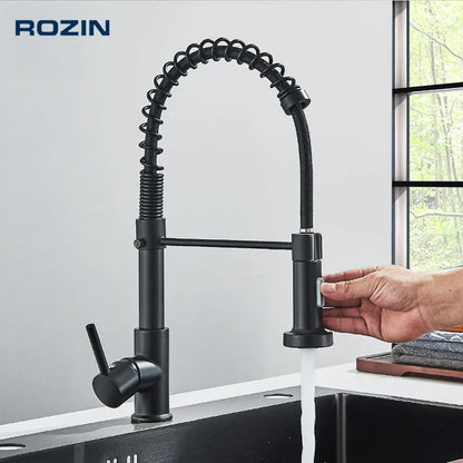 🚰 Rozin Matte Black 360° Rotating Kitchen Mixer Tap – Sleek Design, Dual Mode & Effortless Functionality 🖤