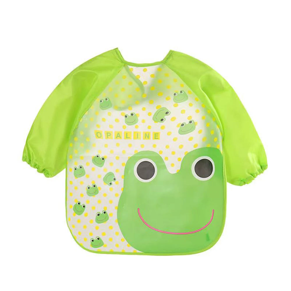 🌈 0–3 Years Waterproof Long-Sleeve Feeding Bib – Soft, Cute & Mess-Free Mealtimes! 🌈