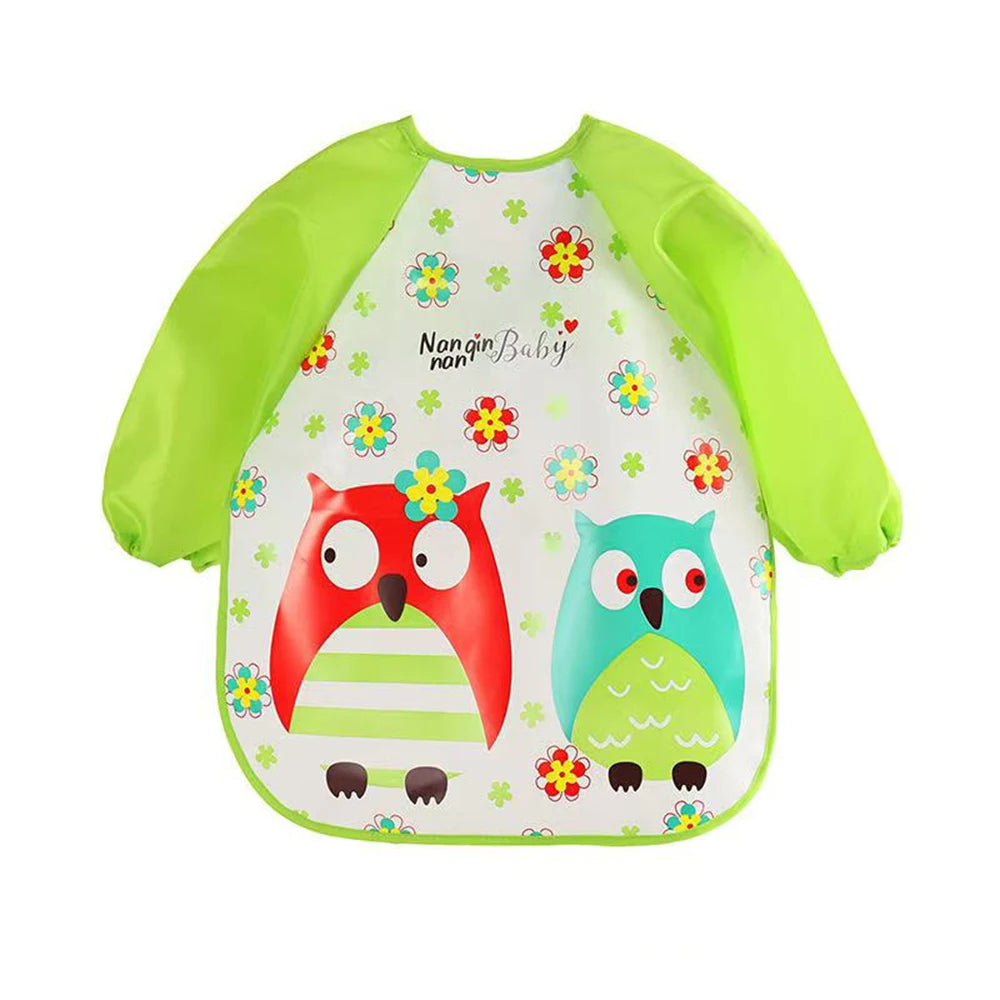 🌈 0–3 Years Waterproof Long-Sleeve Feeding Bib – Soft, Cute & Mess-Free Mealtimes! 🌈
