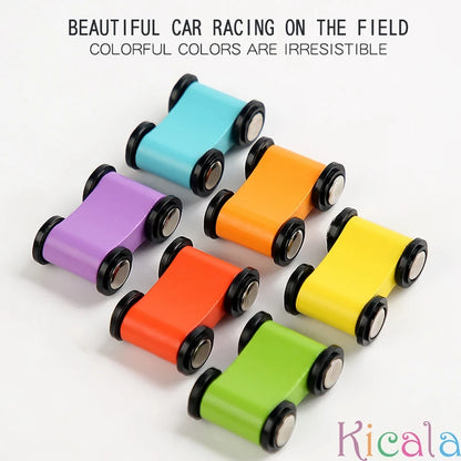 Wooden Car Ramp Toy – Racing Track Slide for Kids