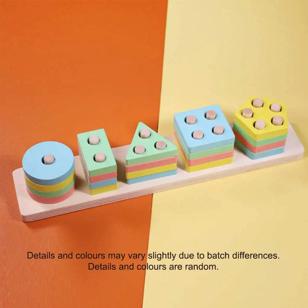 🌈 Montessori Wooden Sorting & Stacking Toy – Educational Fun for Curious Little Learners 🧩