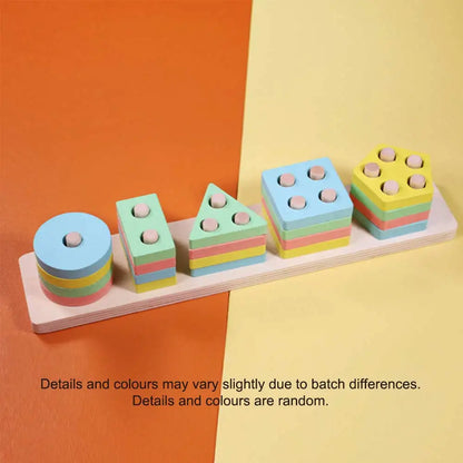 🌈 Montessori Wooden Sorting & Stacking Toy – Educational Fun for Curious Little Learners 🧩