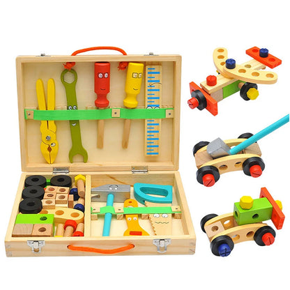 Montessori Tool Set – Wooden Kids Toolbox Educational Toy