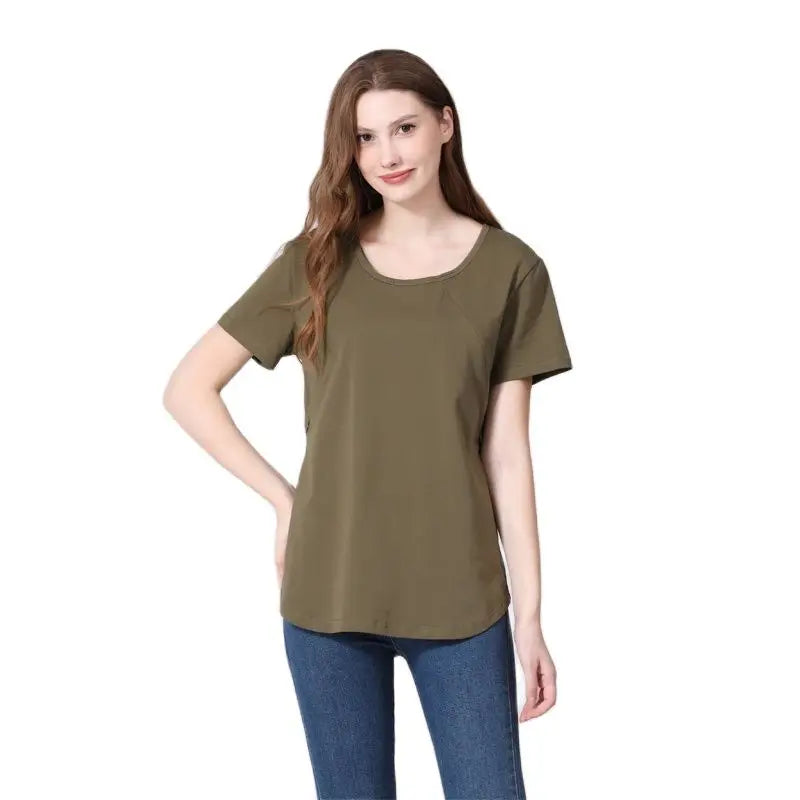 BlossomEase™ Maternity & Nursing T-Shirt – Comfort, Confidence & Style for Every Mum