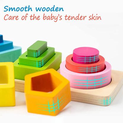 🌈 Montessori Wooden Sorting & Stacking Toy – Educational Fun for Curious Little Learners 🧩