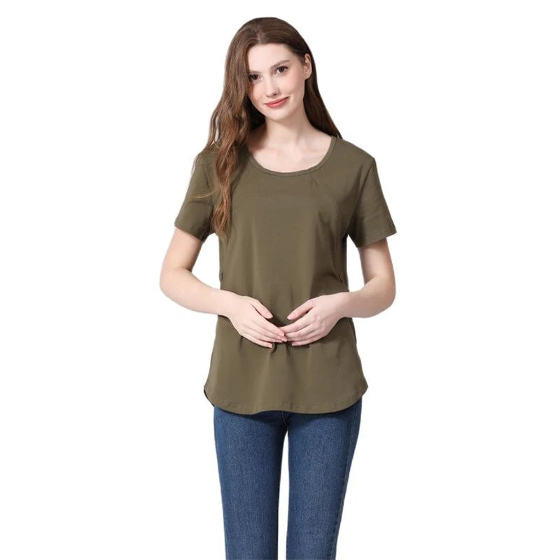 BlossomEase™ Maternity & Nursing T-Shirt – Comfort, Confidence & Style for Every Mum