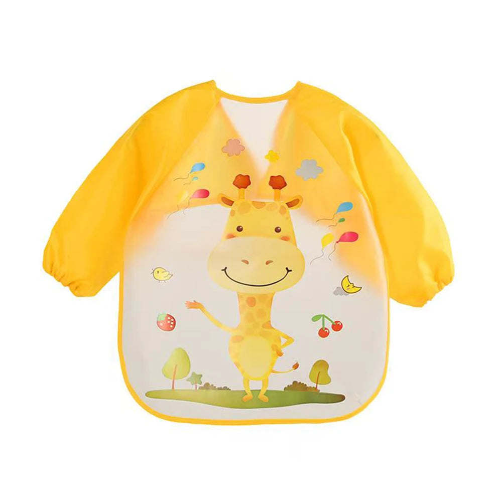 🌈 0–3 Years Waterproof Long-Sleeve Feeding Bib – Soft, Cute & Mess-Free Mealtimes! 🌈
